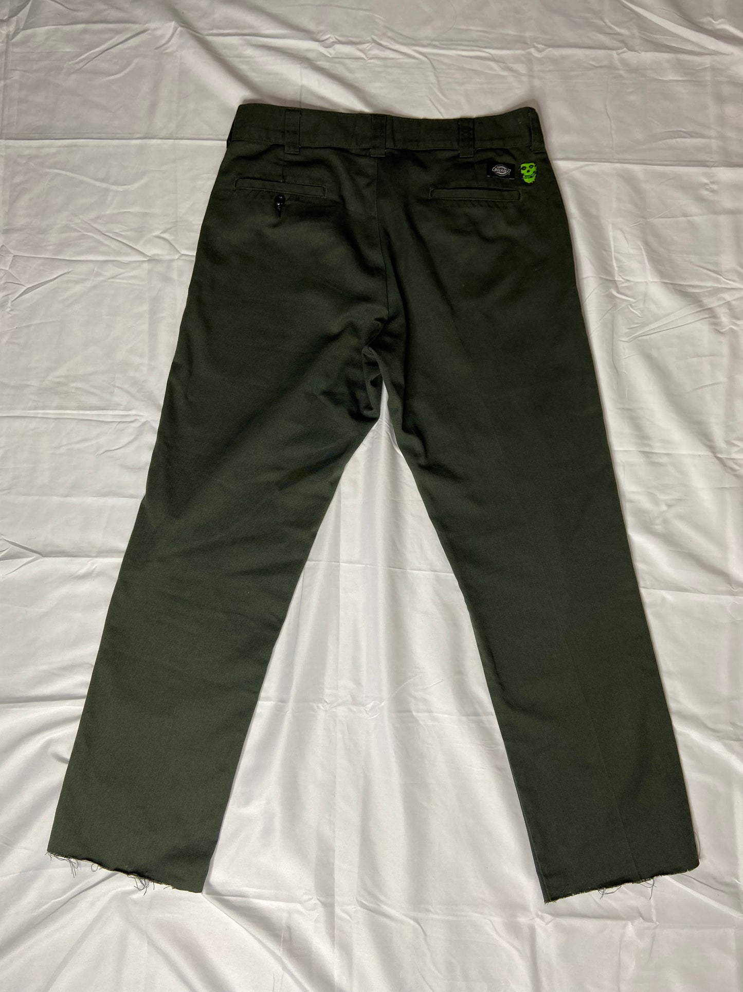 Hand Sewn Patched & Cut Dickies X Misfits Green Flex 67’ Collection Pants 33x34