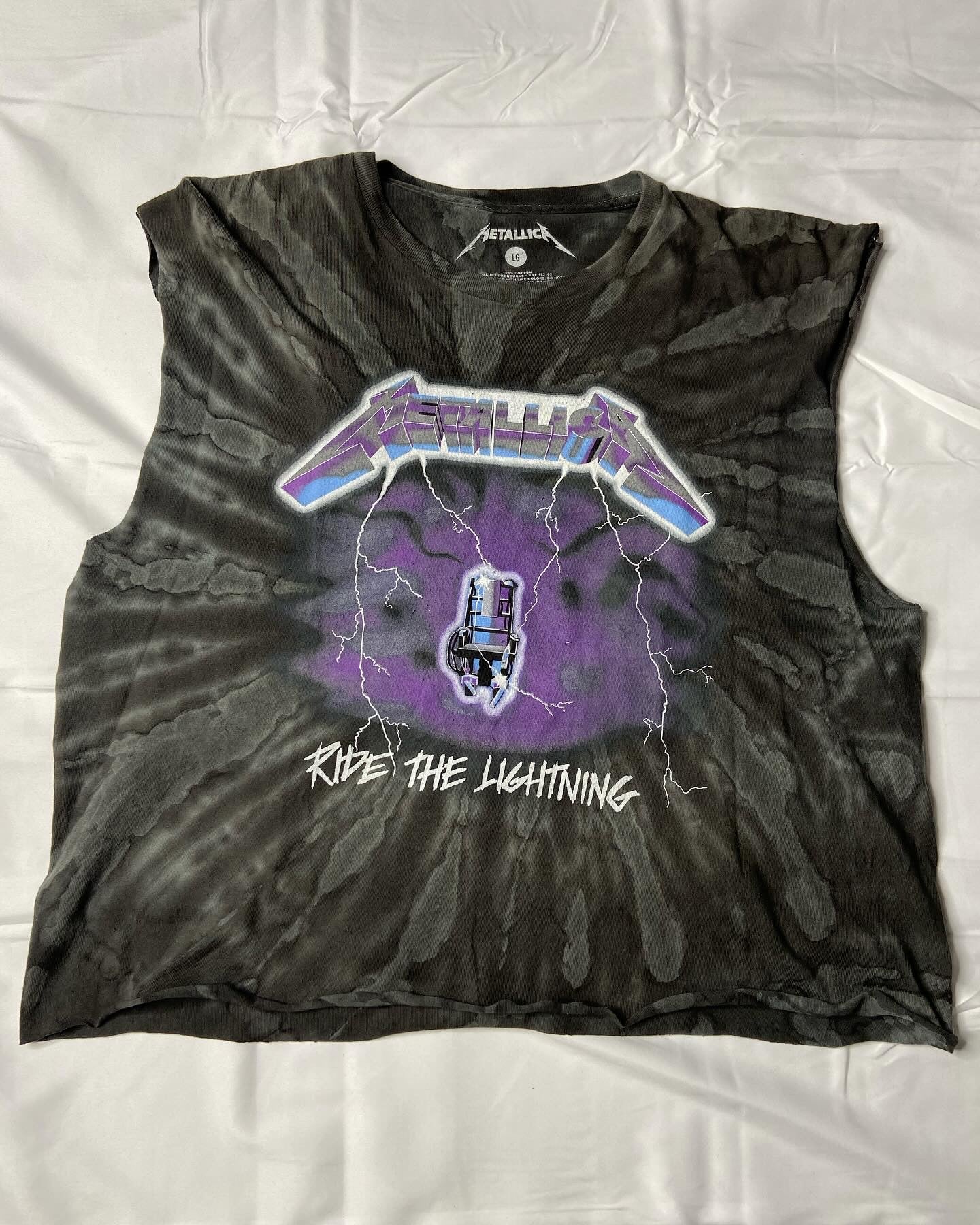 Hand Cut “Ride The Lightning” Metallica Muscle T-Shirt