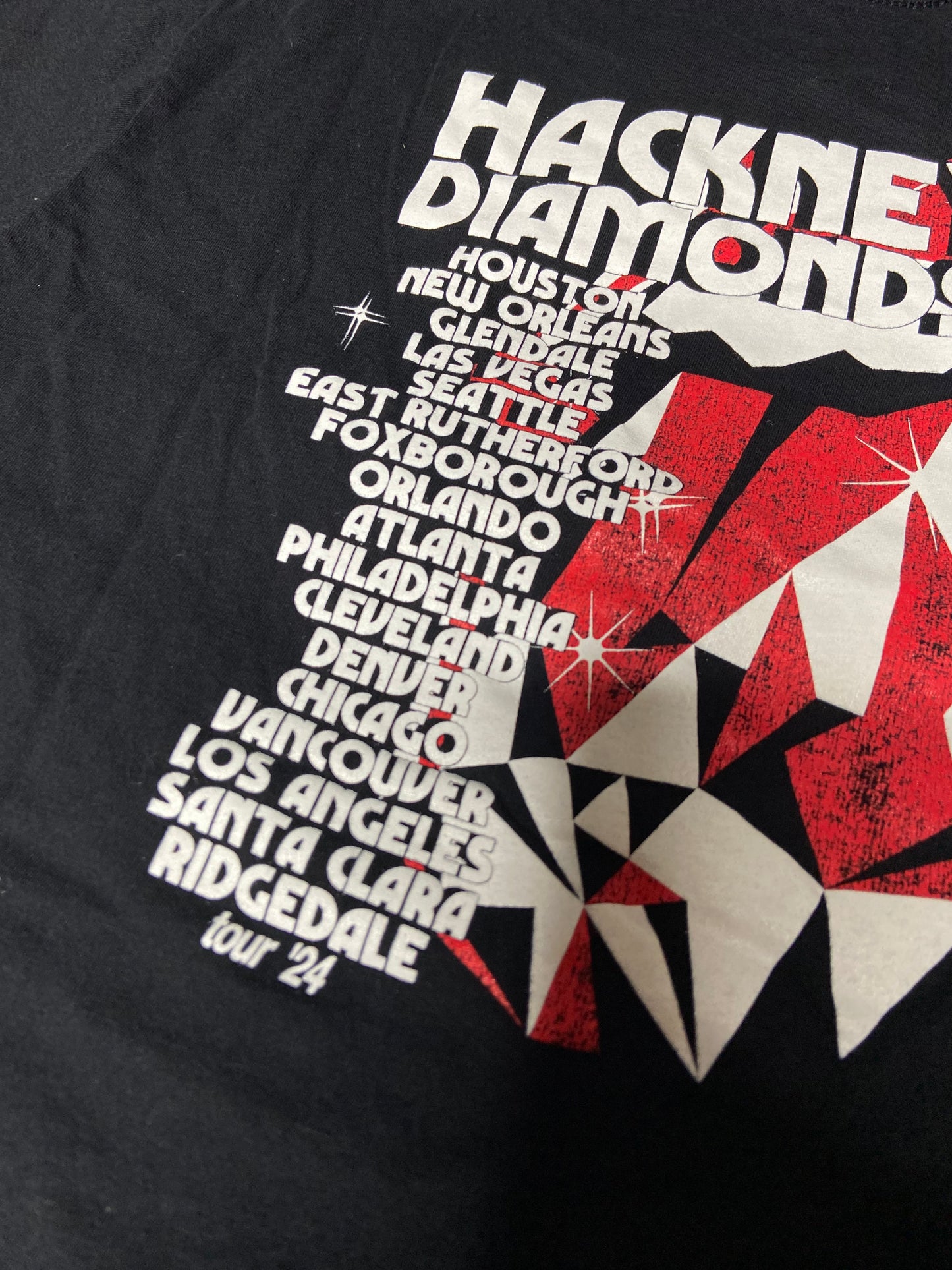 Hand Cut 2024 Double Sided Rolling Stones HACKEY DIAMONDS Tour T-Shirt