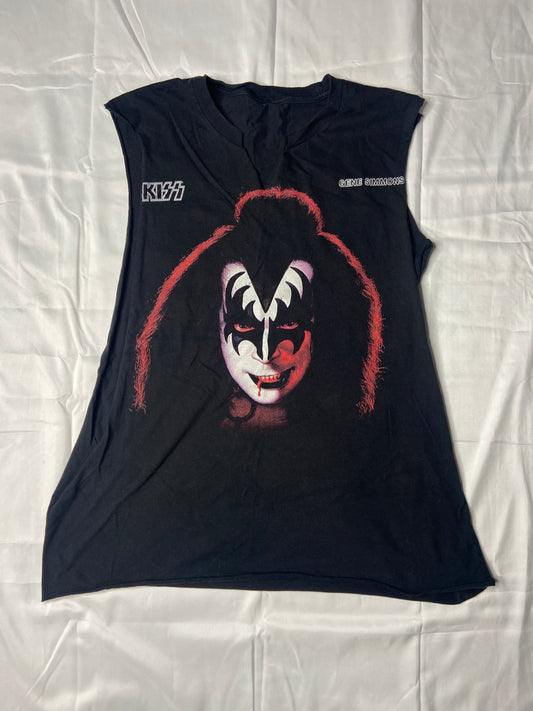 KISS Gene Simmons Hand Cut Rib Shower Muscle T-Shirt