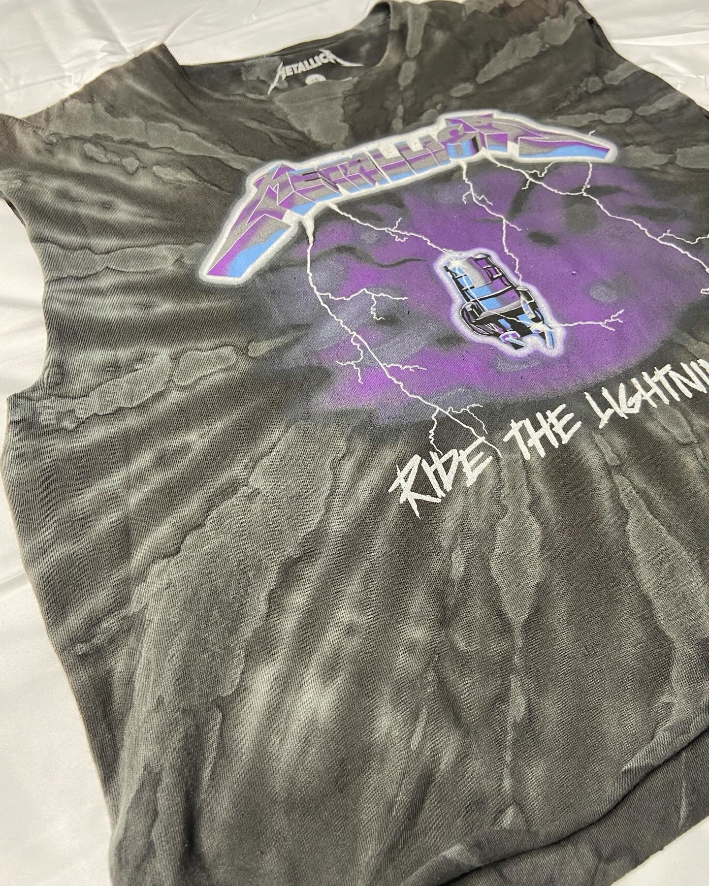 Hand Cut “Ride The Lightning” Metallica Muscle T-Shirt