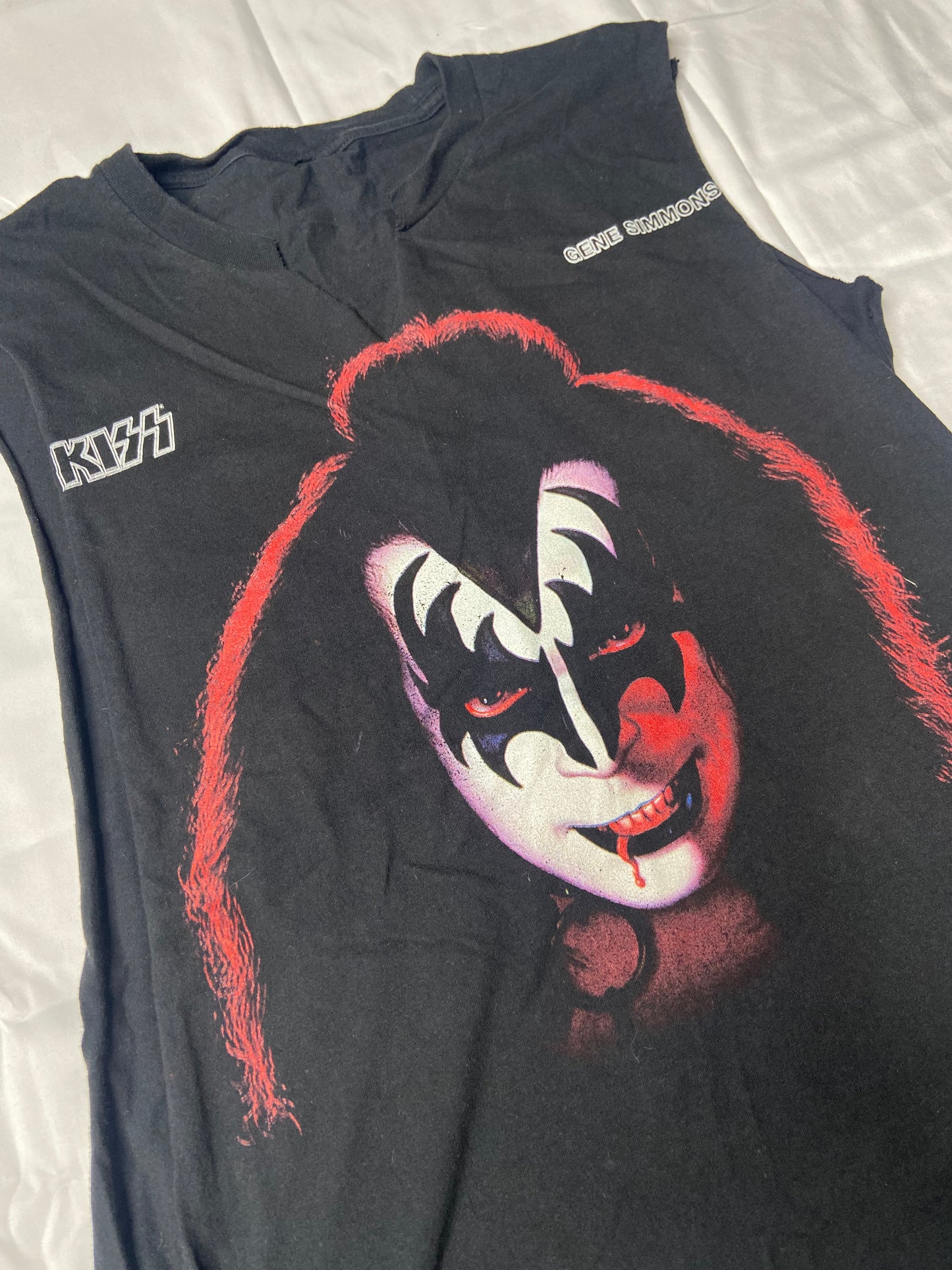 KISS Gene Simmons Hand Cut Rib Shower Muscle T-Shirt