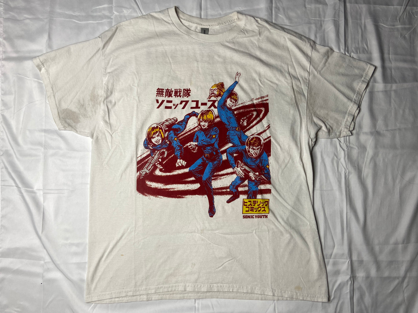 Double Sided Stained and Aged Sonic Youth T-Shirt