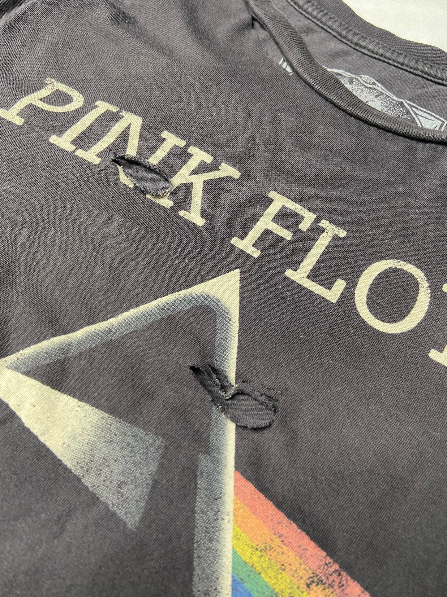 Hand Cut Distressed Pink Floyd T-Shirt