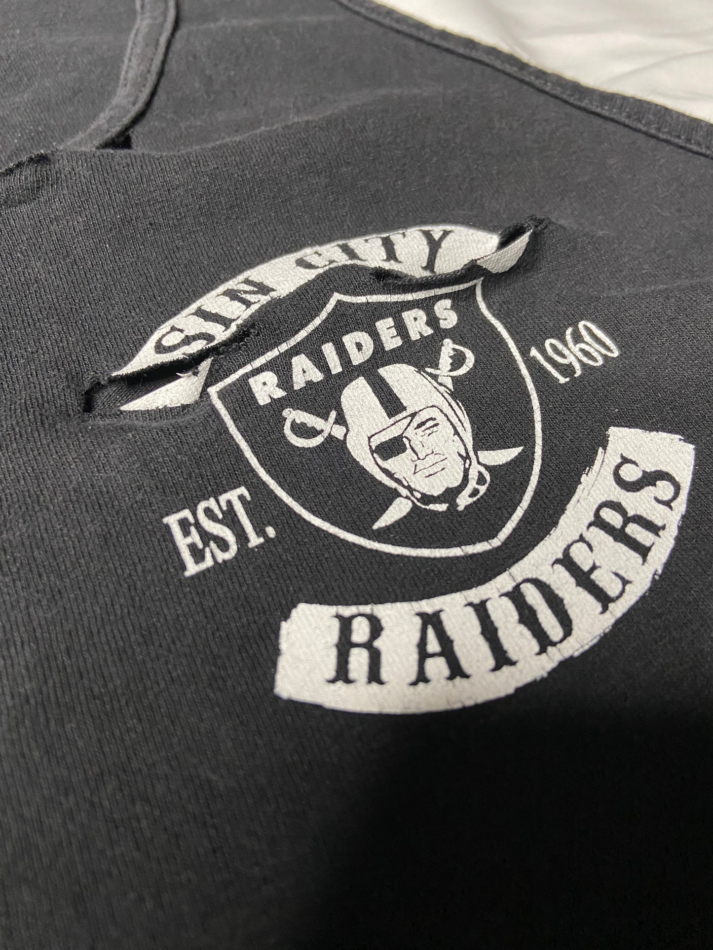 Hand Cut Distressed Sin City Raiders Tank Top