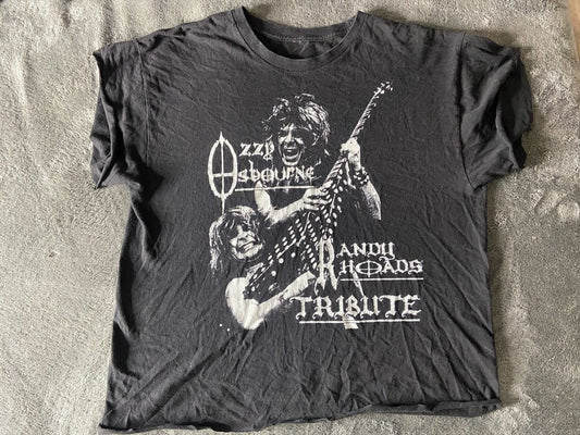 Vintage 1980s Hand Cut Randy Rhoads/ Ozzy Osbourne T-Shirt