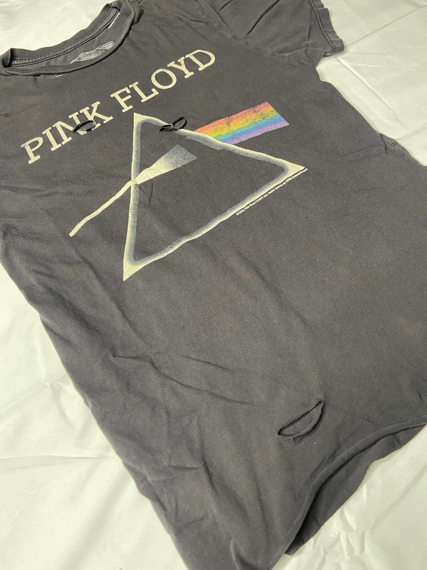 Hand Cut Distressed Pink Floyd T-Shirt