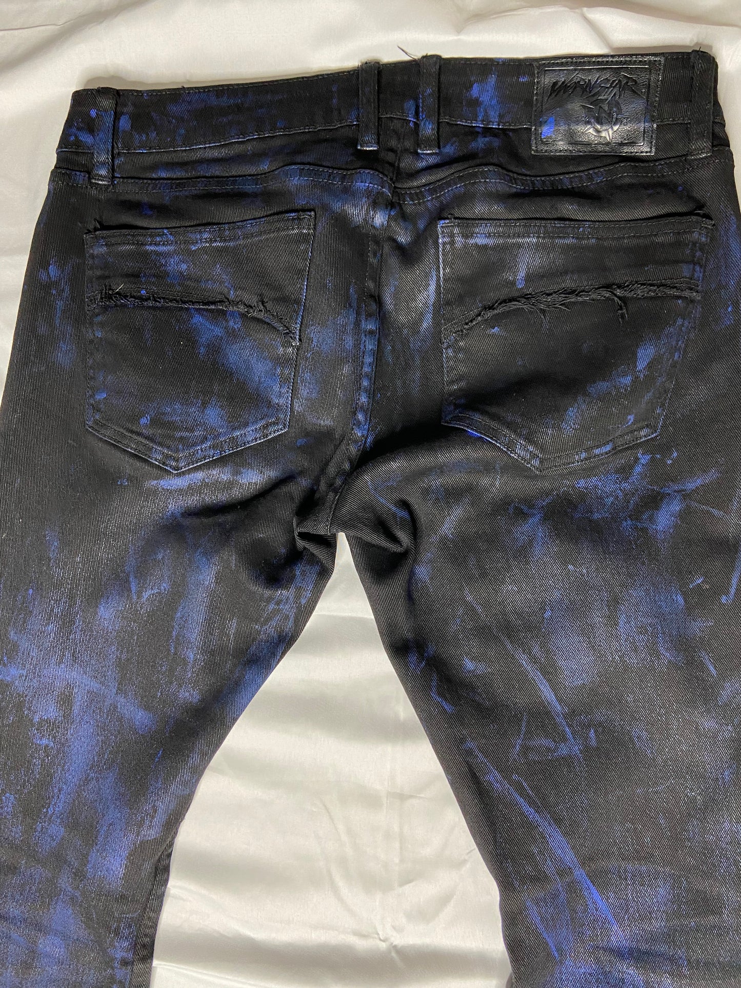 Heavily Flared Hand Sewn Patched Wornstar Jeans 34x34